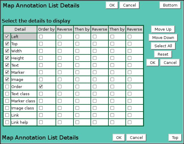 Maps NovaStar 5 Administrator - Map Annotation List Details
